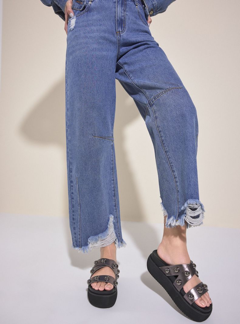 Sandalia Plataforma Tachas Mujer-0