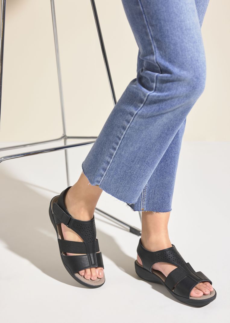 Sandalia Elastico y Diseño Calado Mujer-0