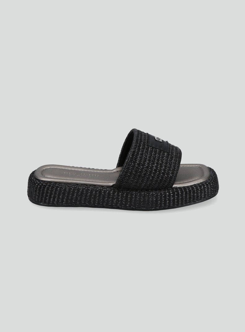 Sandalia Slide Raffia Plataforma Mujer-1