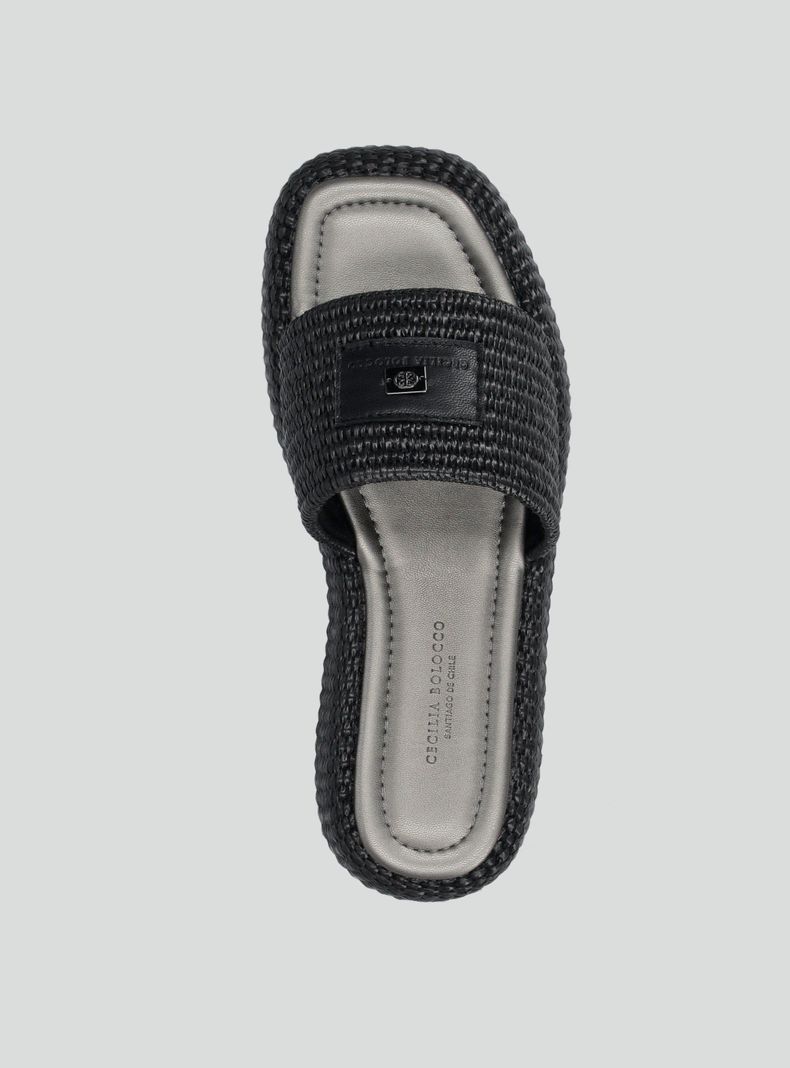Sandalia Slide Raffia Plataforma Mujer-3