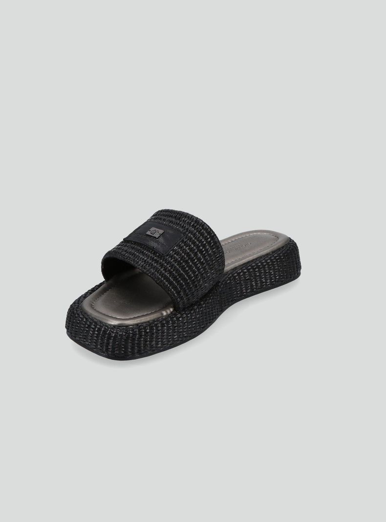 Sandalia Slide Raffia Plataforma Mujer-2