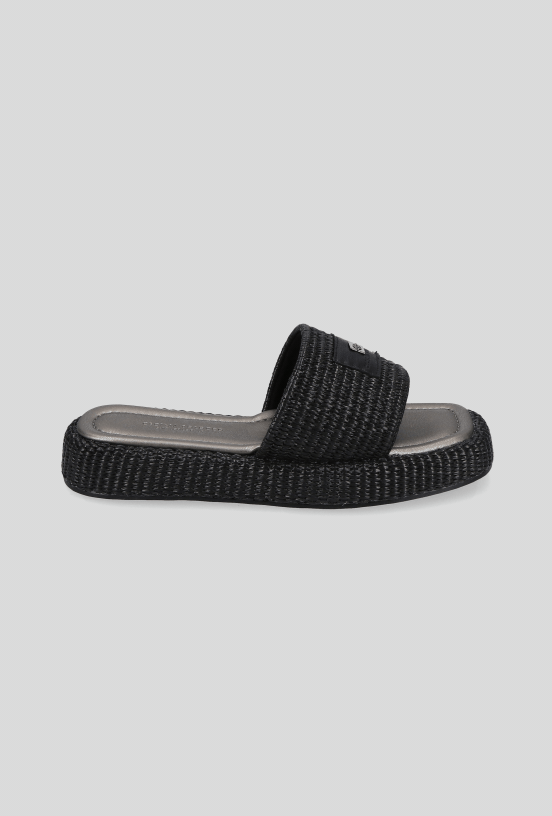 Sandalia Slide Raffia Plataforma Mujer-4