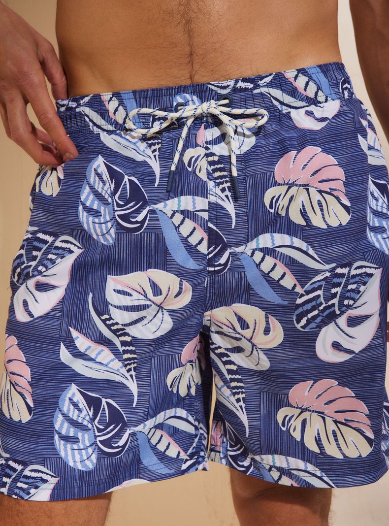 Short de Baño Summer Print Hojas-2
