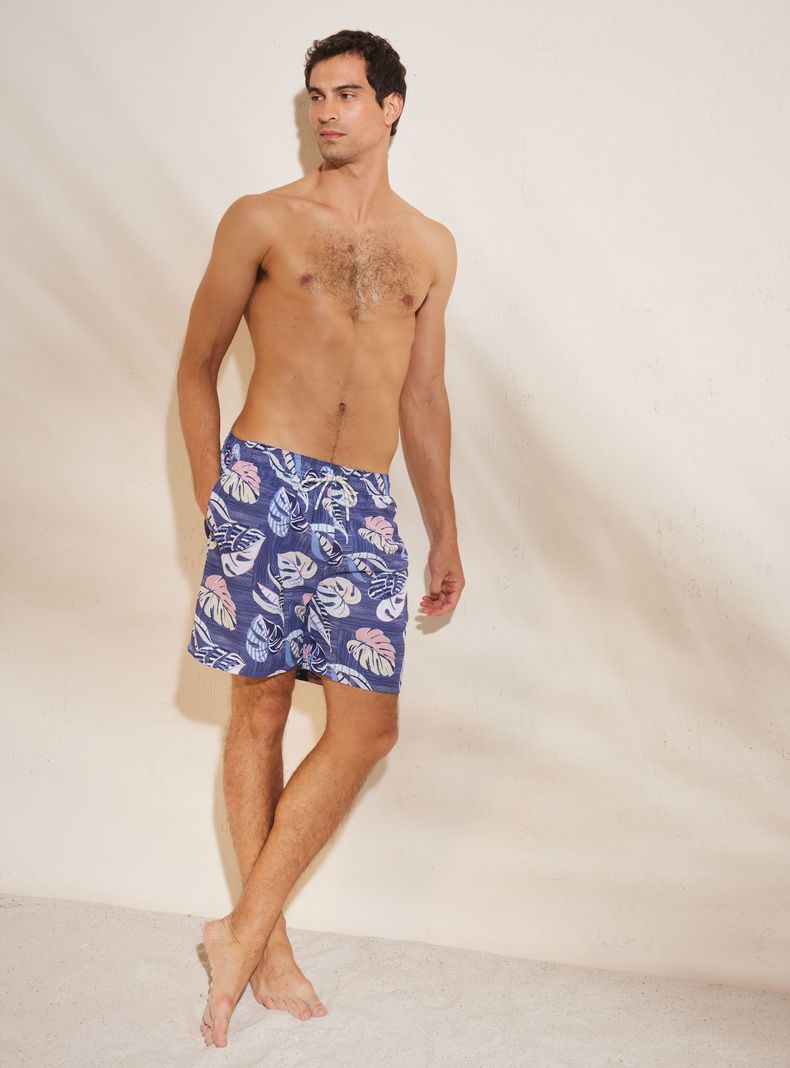 Short de Baño Summer Print Hojas-4
