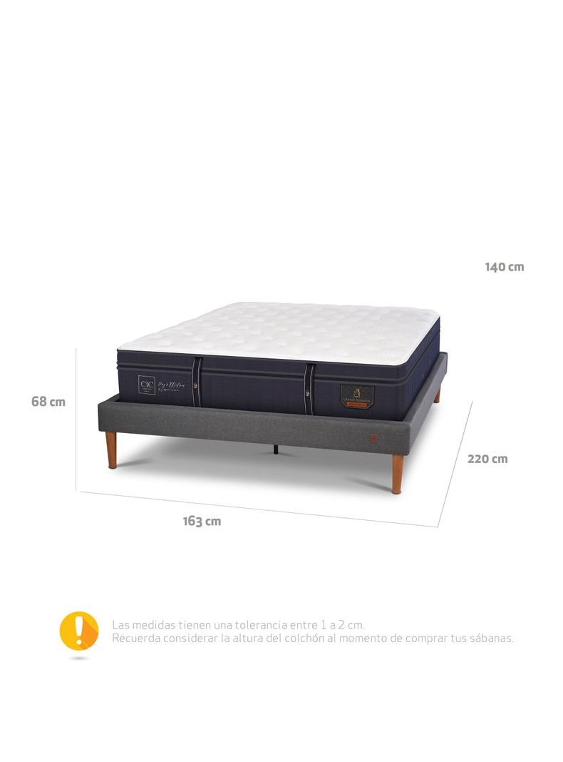 Cama Europea Curve Grand Premium 2 Plazas-1
