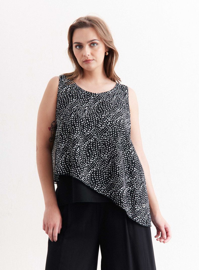 Blusa Doble Capa Diagonal-0