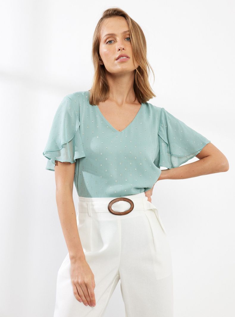 Blusa Satín con Bordado de Lurex-0