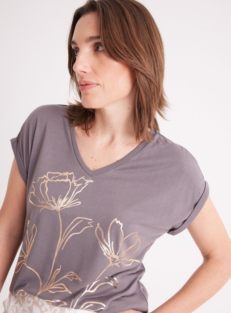 Polera Estampado Tono Metálico-3