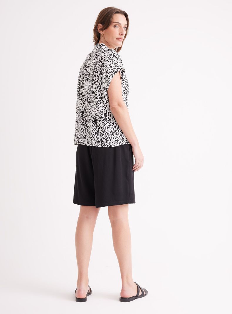 Blusa Camisa Estampada Manga Corta-5