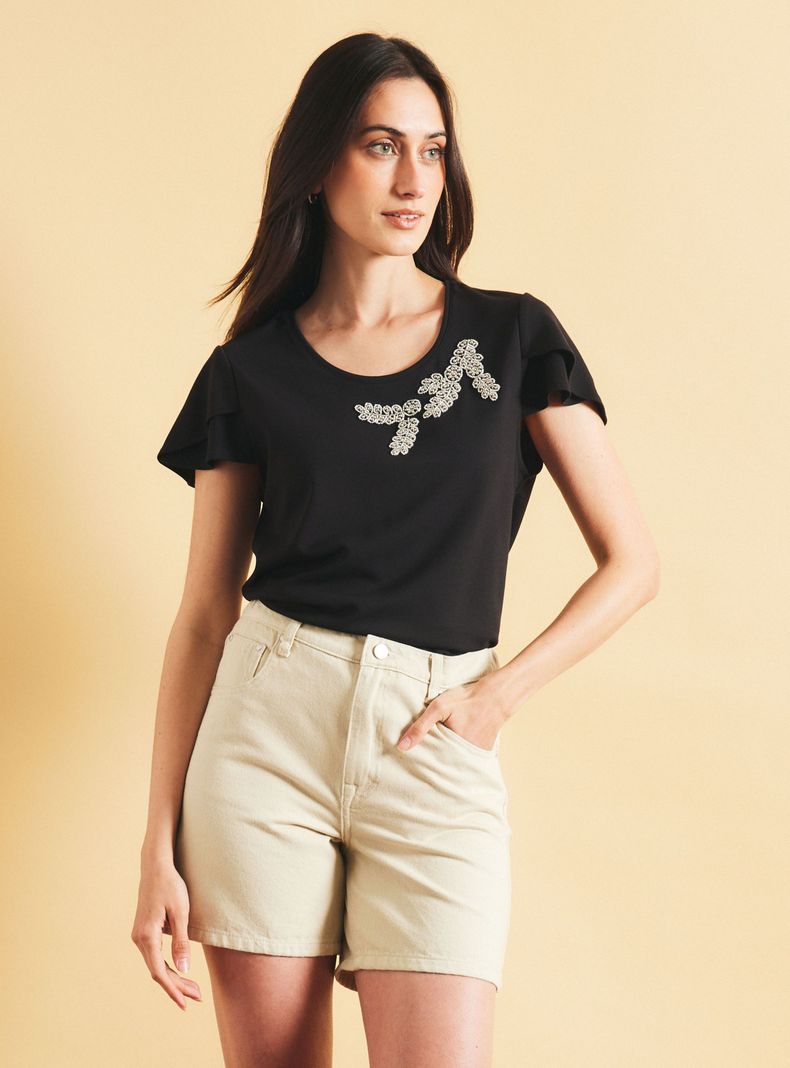 Polera Bordado con Brillos-0