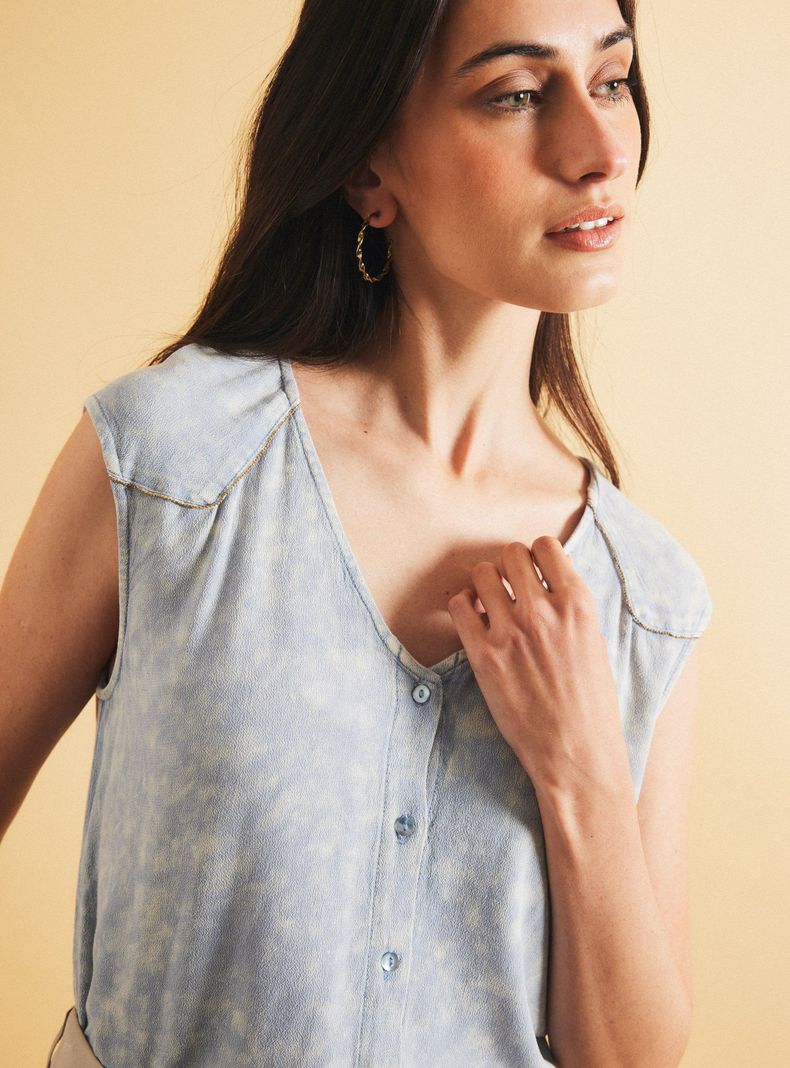 Blusa Aplicación en Hombros-2