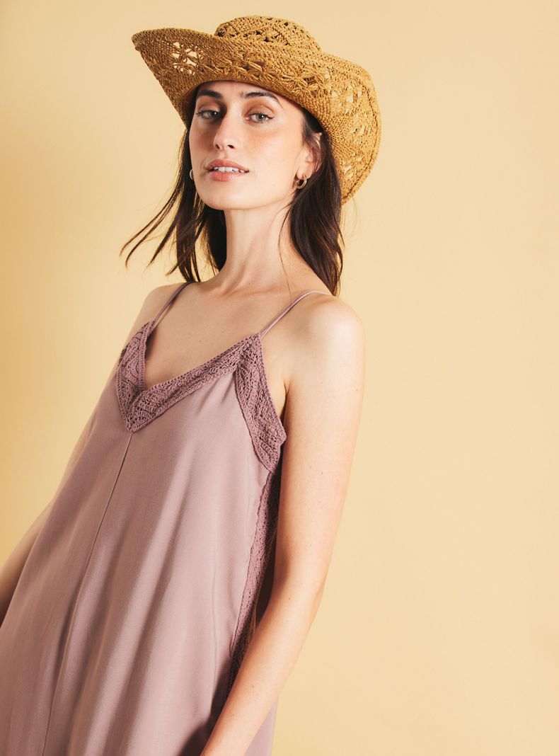 Vestido Largo con Aplicación Macramé-2
