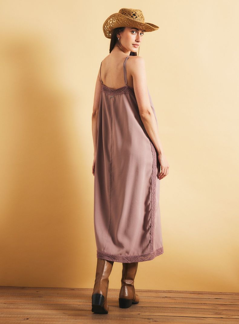 Vestido Largo con Aplicación Macramé-5