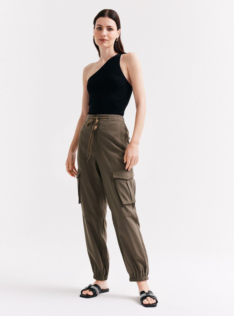 Pantalón Cargo Laterales Pretina Elasticada-4