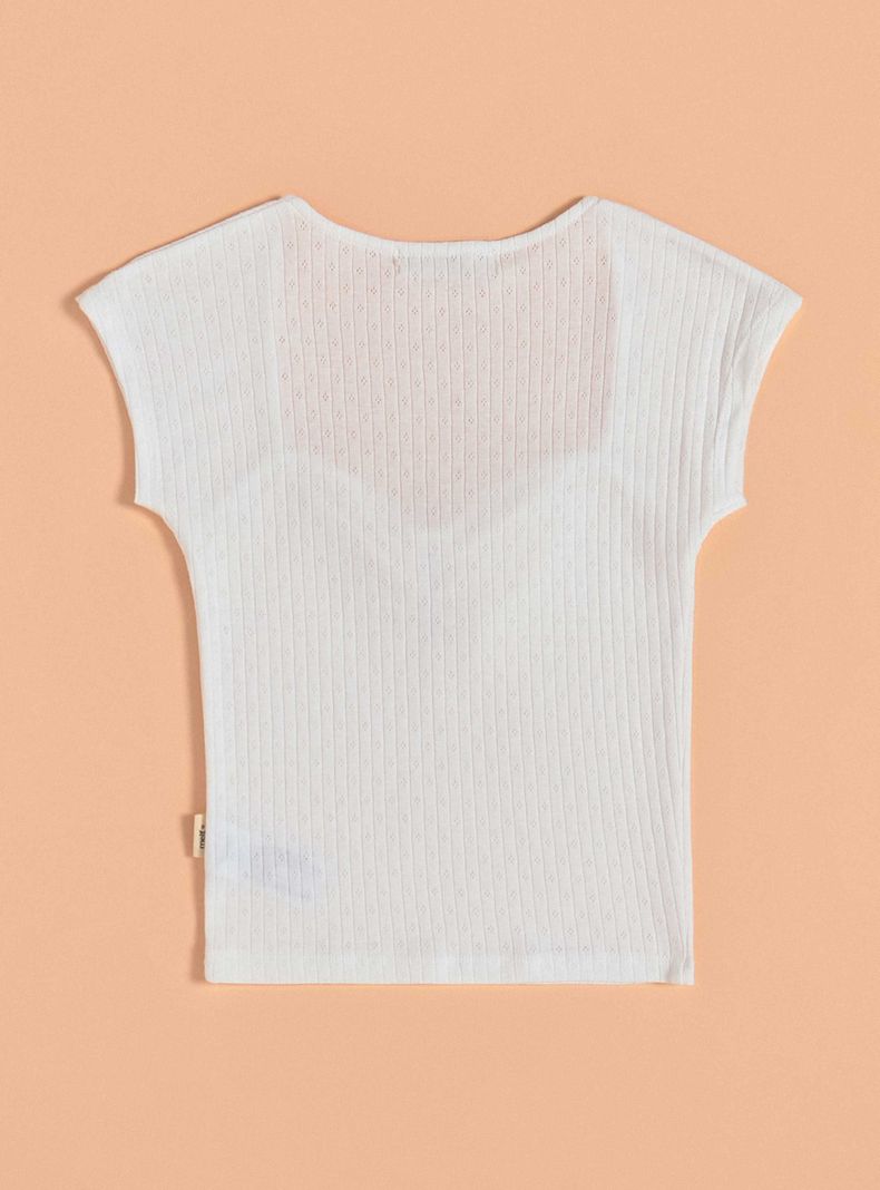 Polera Escote Corazón, Tela con Detalles en el Tejido-3