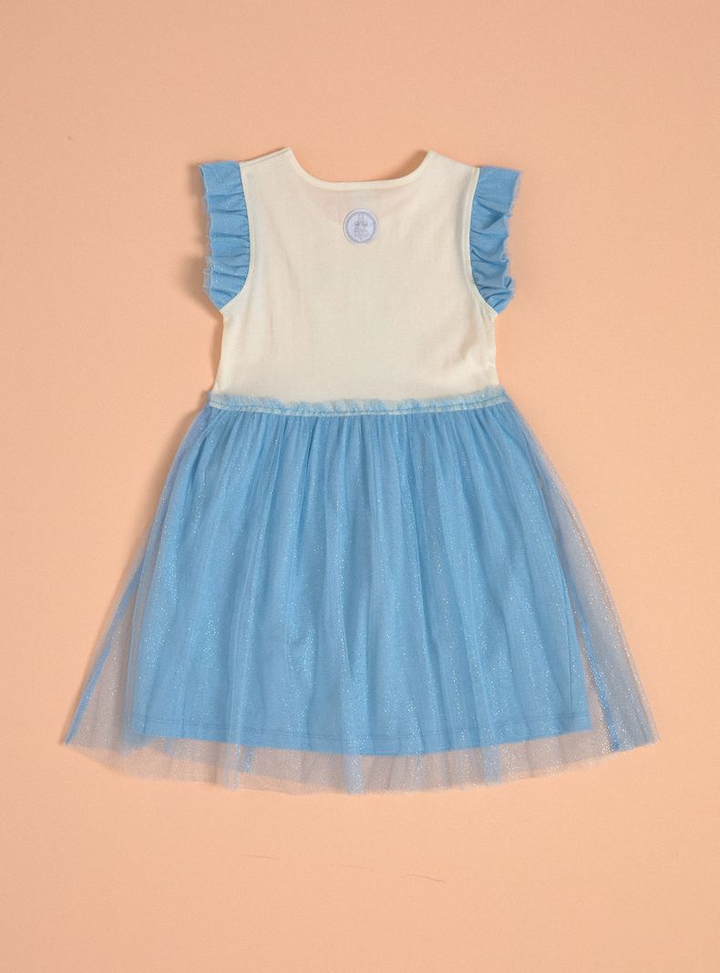 Vestido con Tul y Folia Niña Silver y Maayi-3