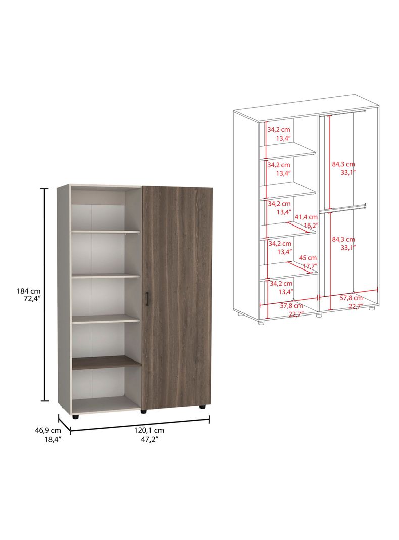 Clóset Eco 120 Capri/Mila 1P-1