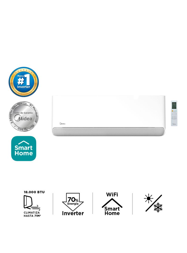 Aire Acondicionado Split Muro Inverter 18000 BTU Breezeless-1