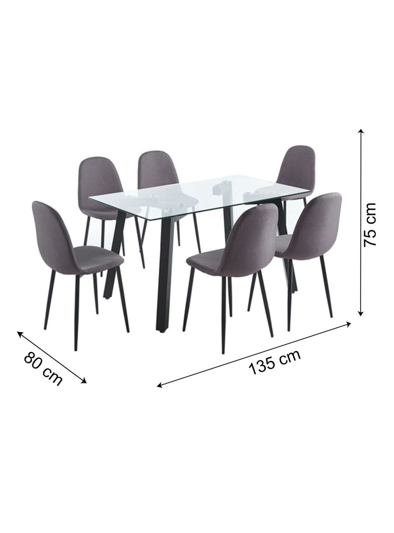 Juego de Comedor Jockey + 6 Sillas-1