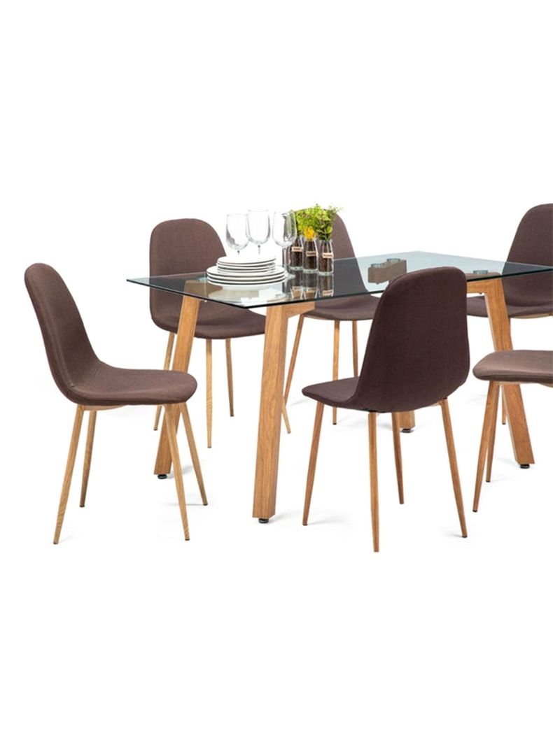 Juego Comedor Jockey Natural + 6 Sillas Cross-4