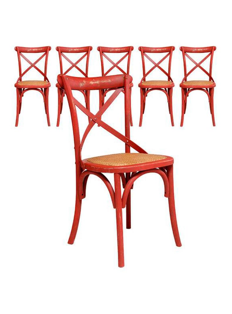 Set 6 Sillas Retro Rojo-0
