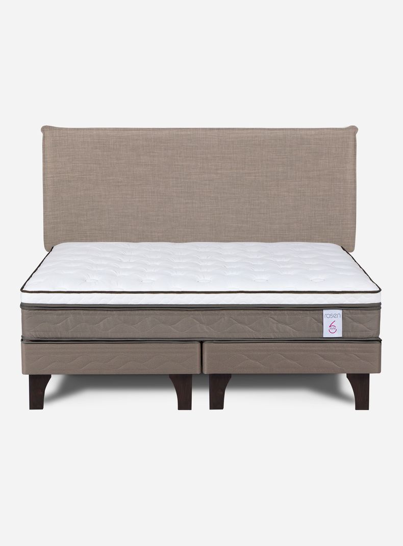 Cama Europea New Style King + Respaldo Maurice Beige-1