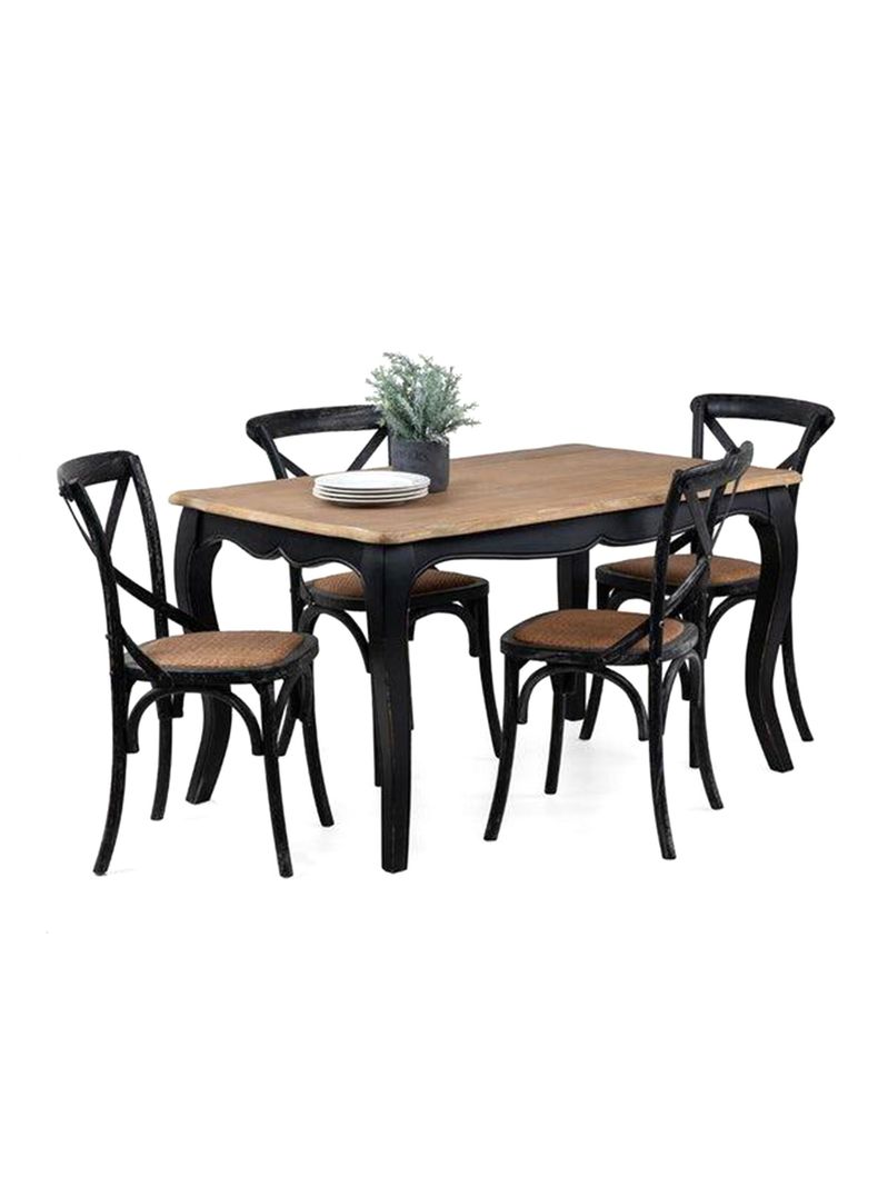 Comedor Vittoria Negro 4 Sillas Negro-4