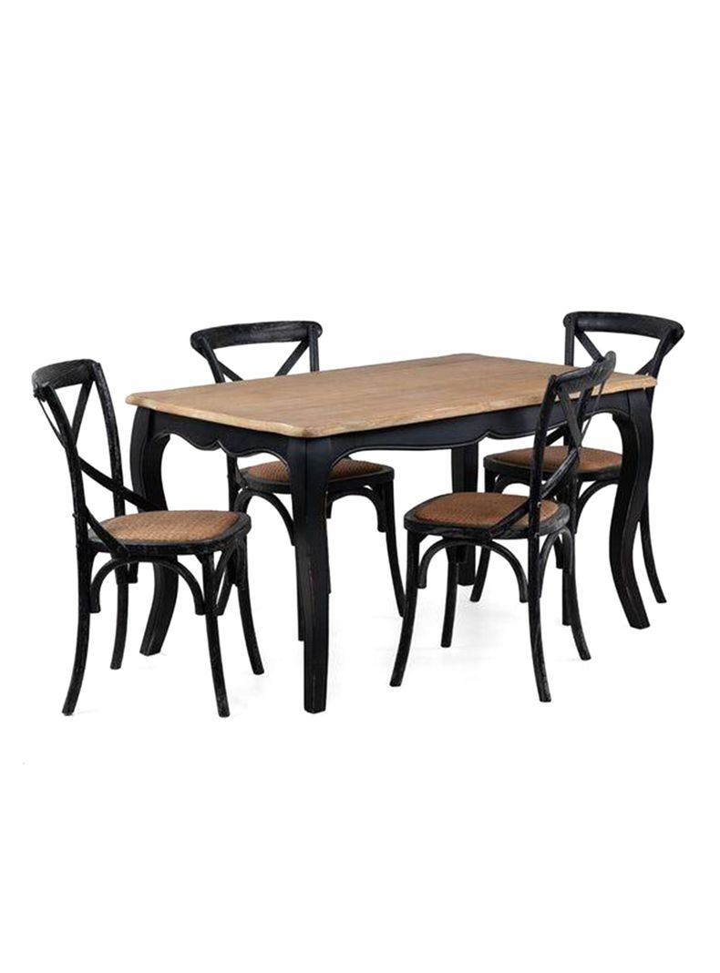 Comedor Vittoria Negro 4 Sillas Negro-0
