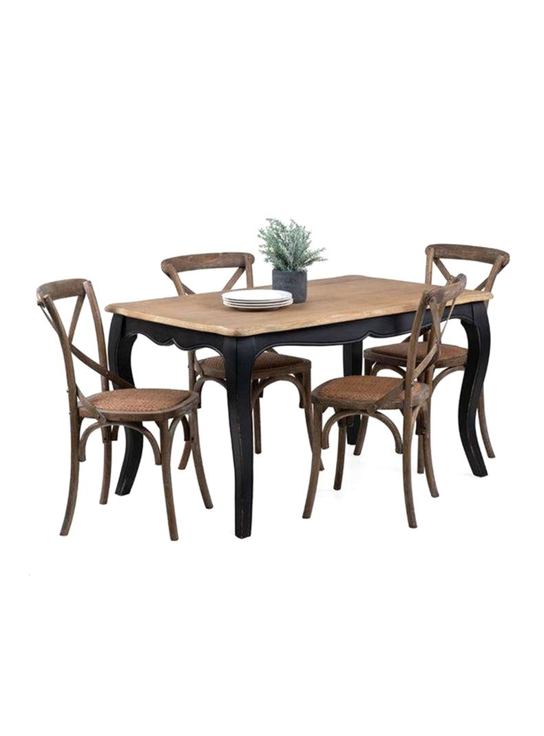 Comedor Vittoria Negro 4 Sillas Albayalde-4