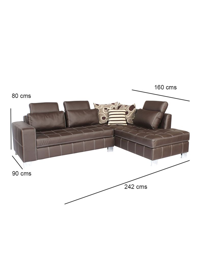 Sofa Seccional New Pathners Pu Derecho Café-1