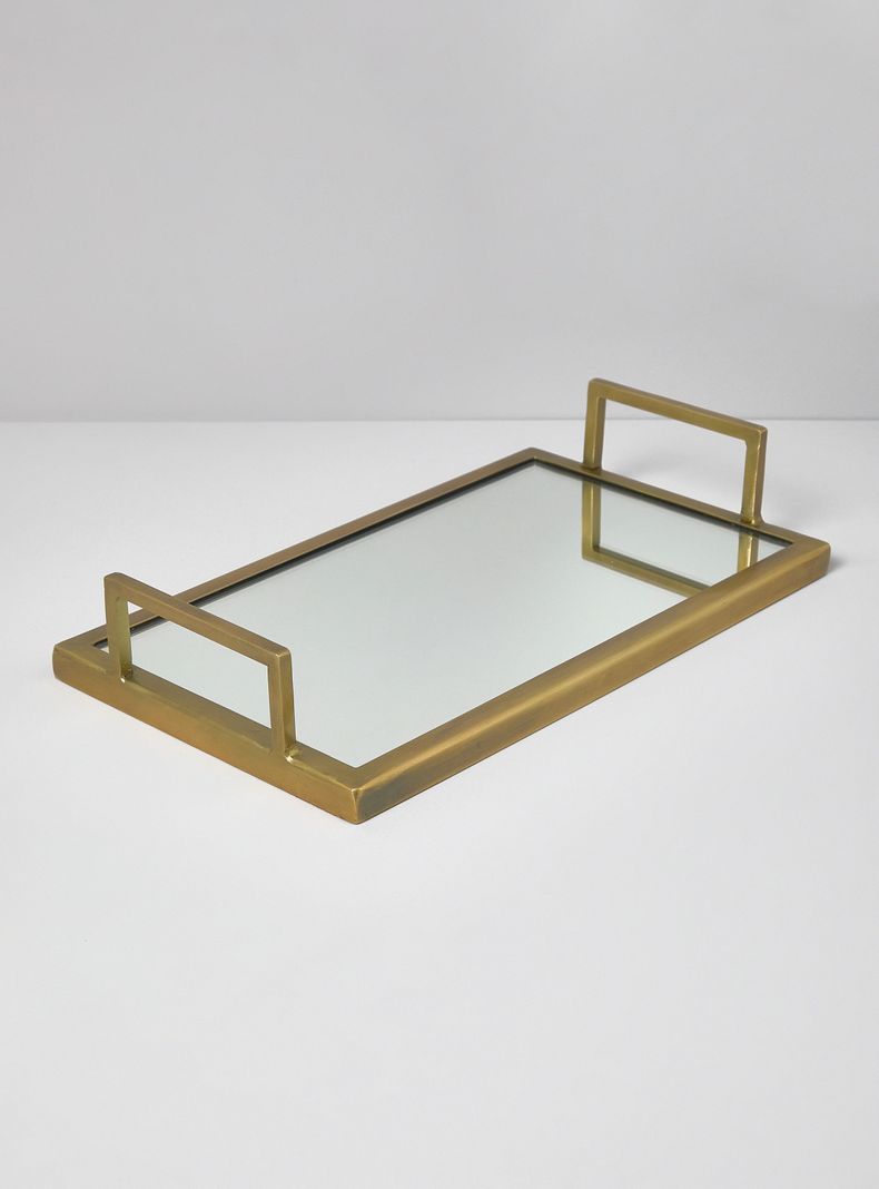 Bandeja Rectangular Dorado 20x35 cm-0