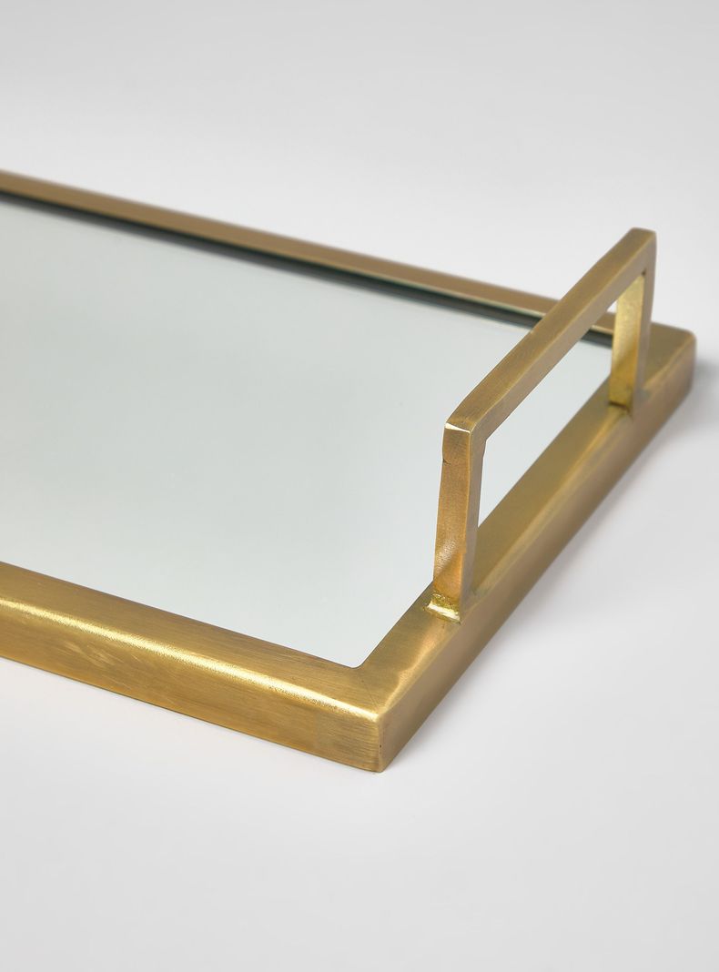 Bandeja Rectangular Dorado 20x35 cm-2