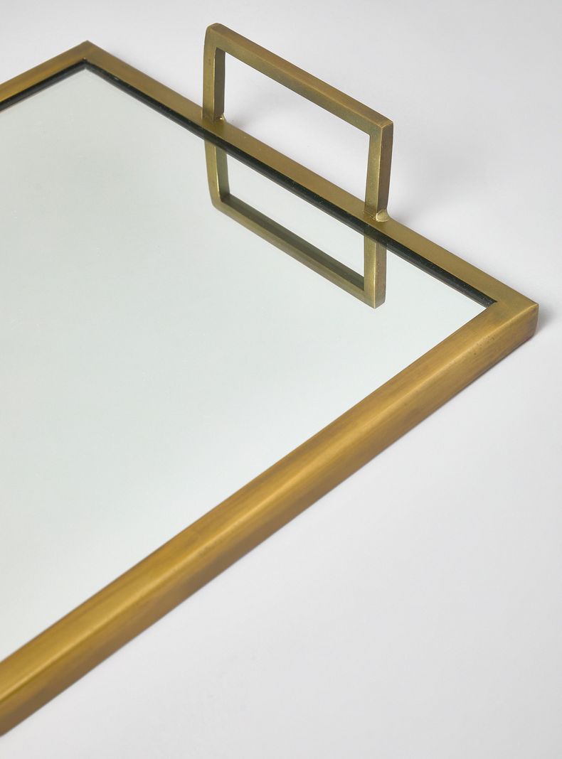 Bandeja Rectangular Dorada 30x45 cm-2