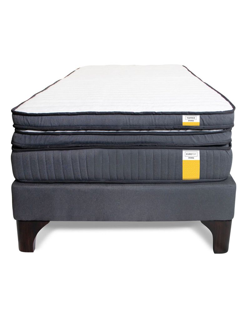 Cama Europea 1 Plaza + Topper-2