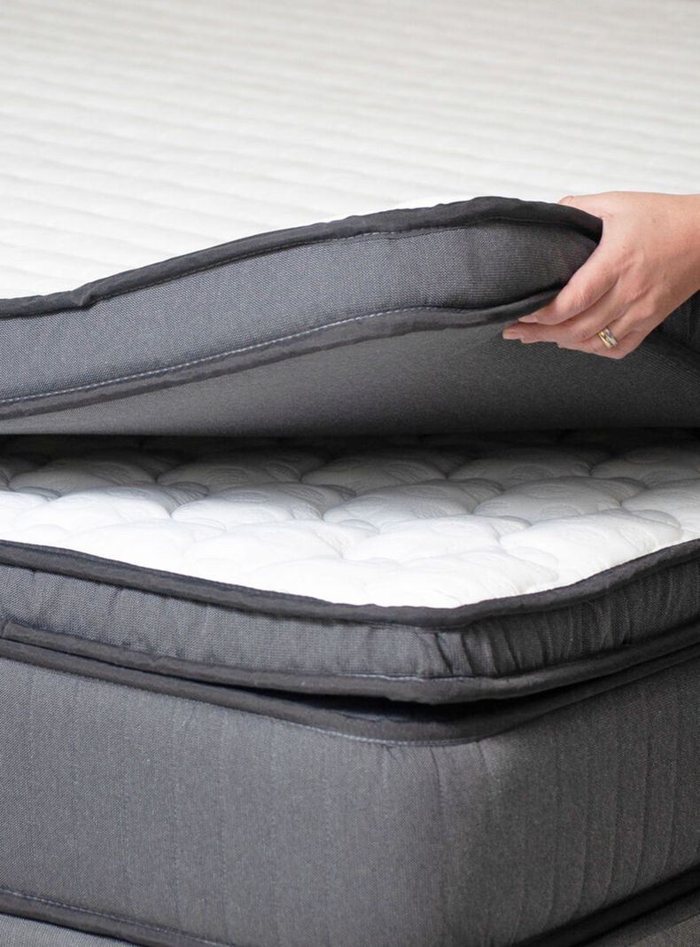 Cama Europea 2 Plazas Base Dividida + Topper-2