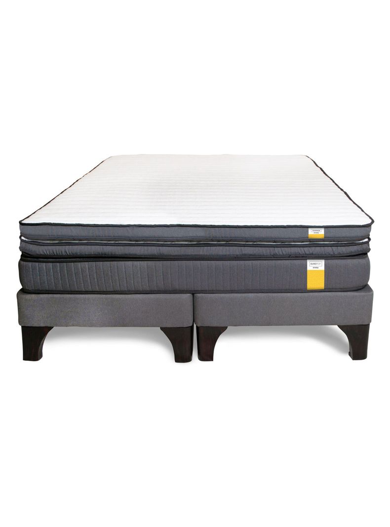 Cama Europea 2 Plazas Base Dividida + Topper-1