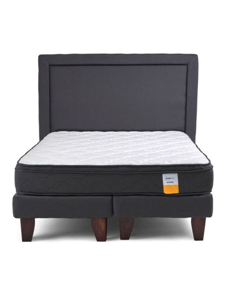 Cama Europea 2 Plazas Base Dividida Plus + Respaldo-1