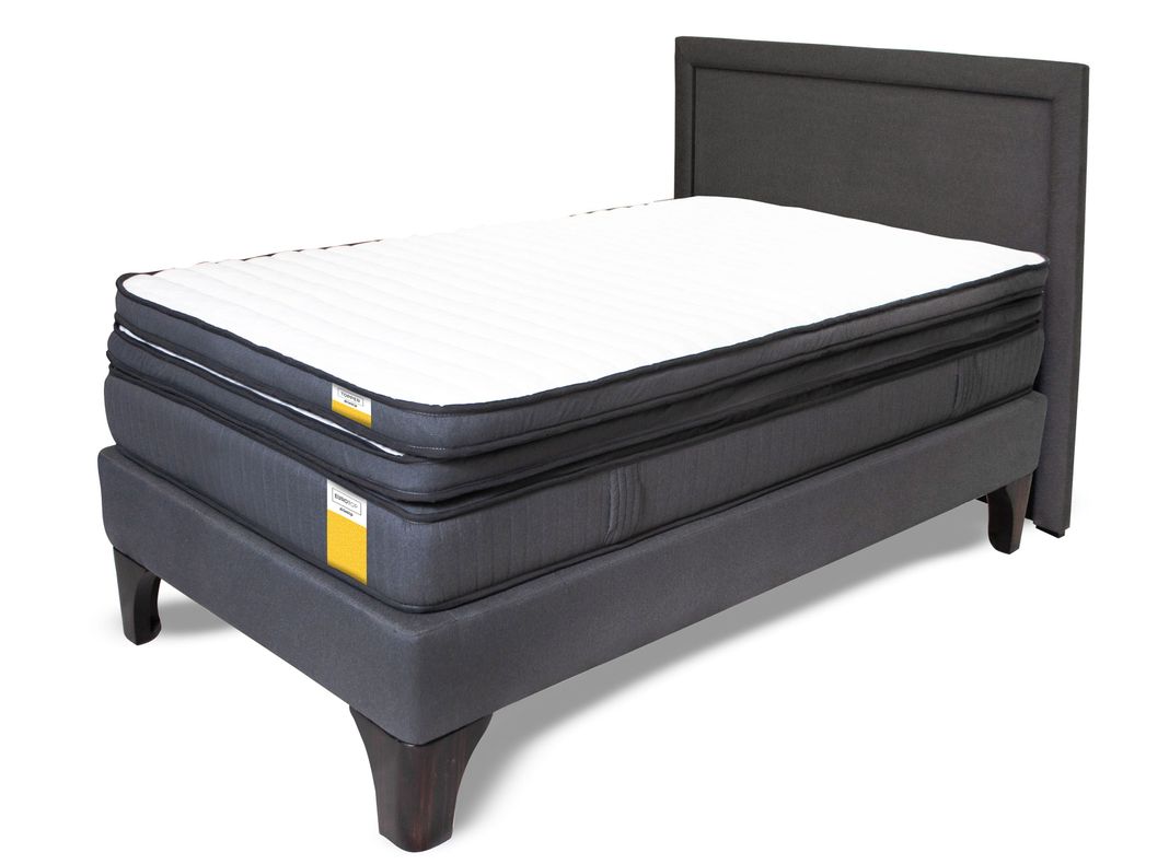 Cama Europea 1 Plaza Plus + Topper + Respaldo-2