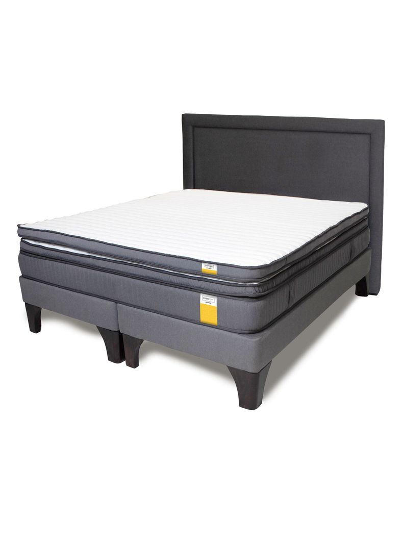 Cama Europea 2 Plazas Base Dividida Plus + Topper + Respaldo-0