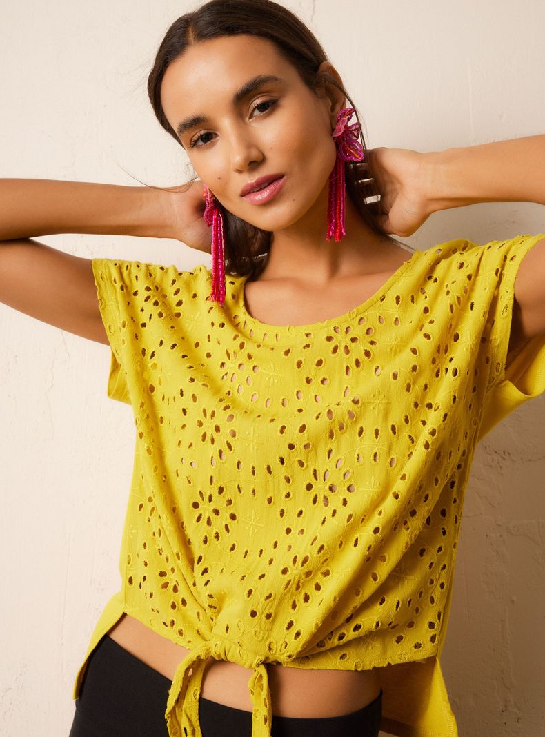 Blusa Plano Delantero Punto Espada y Nudo-2