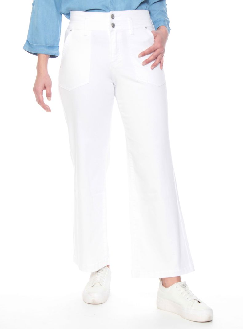 Pantalón Crop Cargo Tiro Alto Pretina con 2 Botones-0