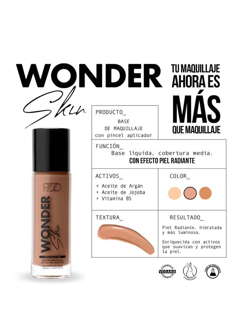 Base de Maquillaje Wonder Skin Golden Beige 02 35 ml PZZO-2