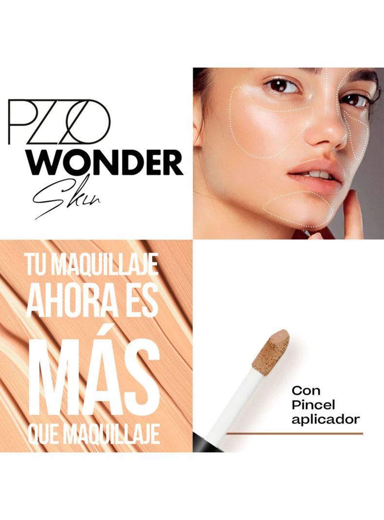 Base de Maquillaje Wonder Skin Dark Beige 0335 ml PZZO-1
