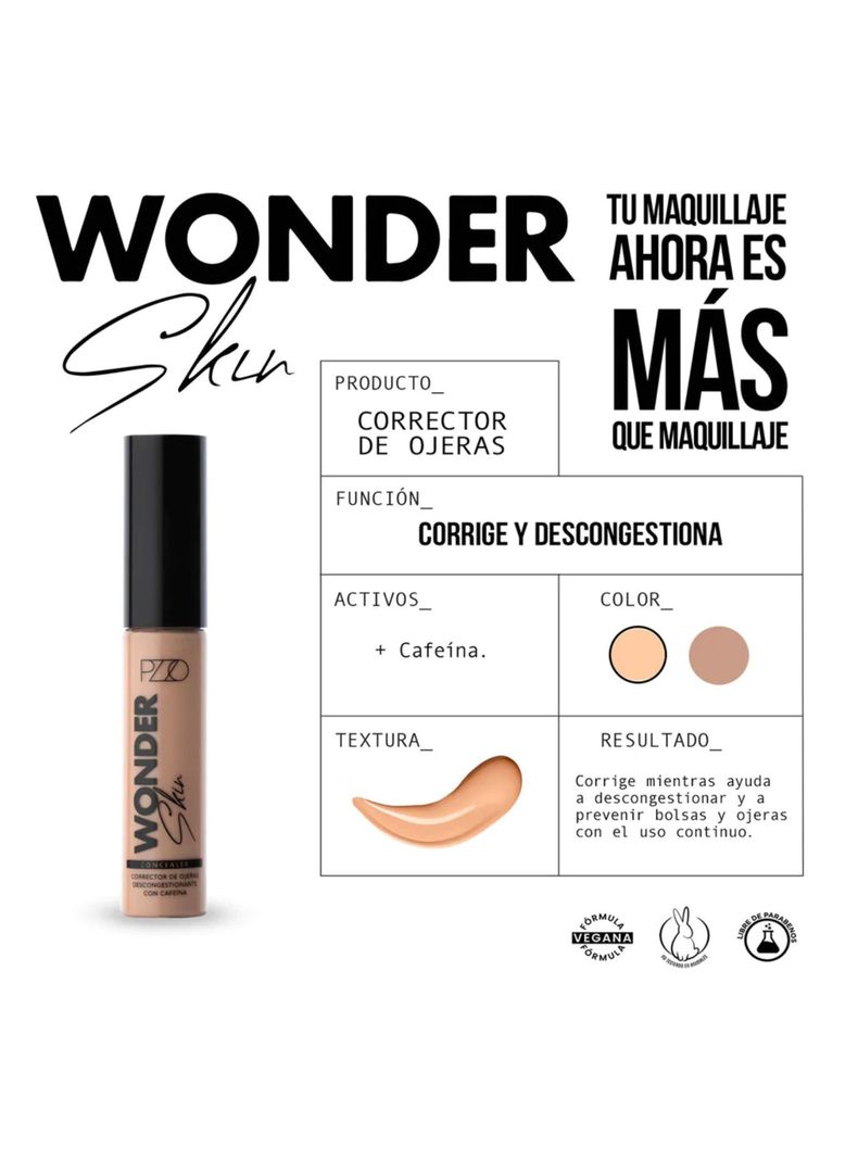 Corrector de Ojeras Wonder Skin Concealer Light 01 14ml PZZO-2