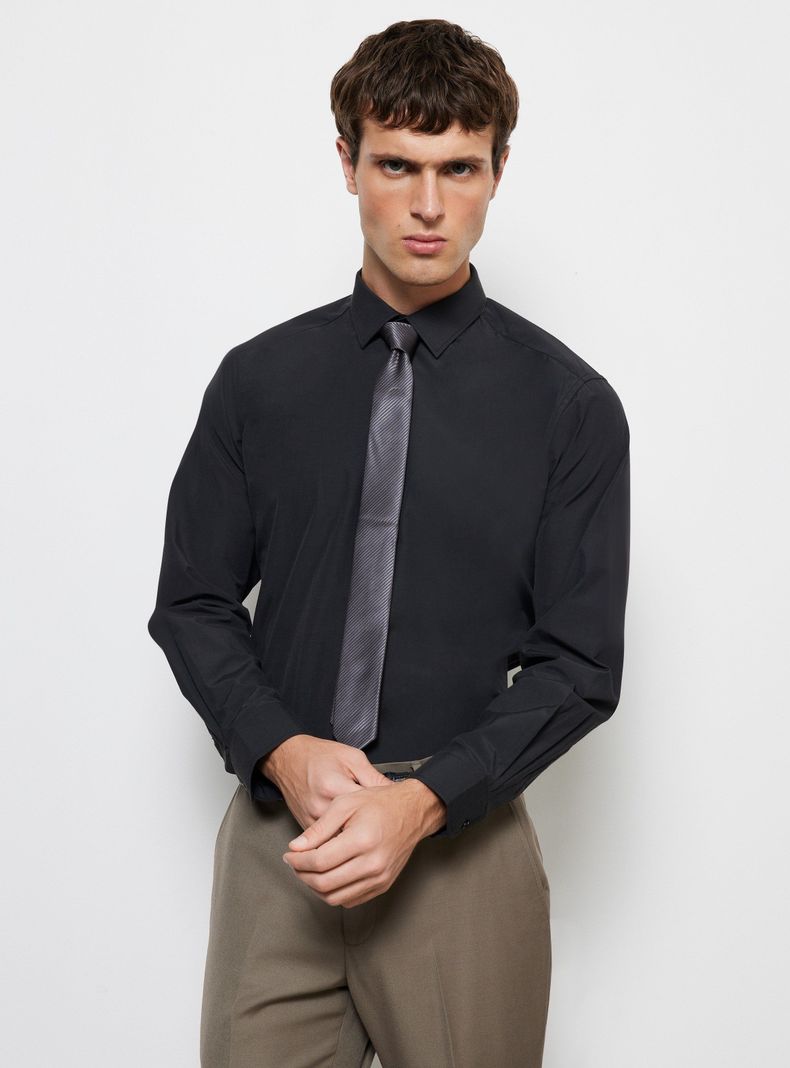 Camisa Vestir Texturada y Fantasía Slim Fit-0