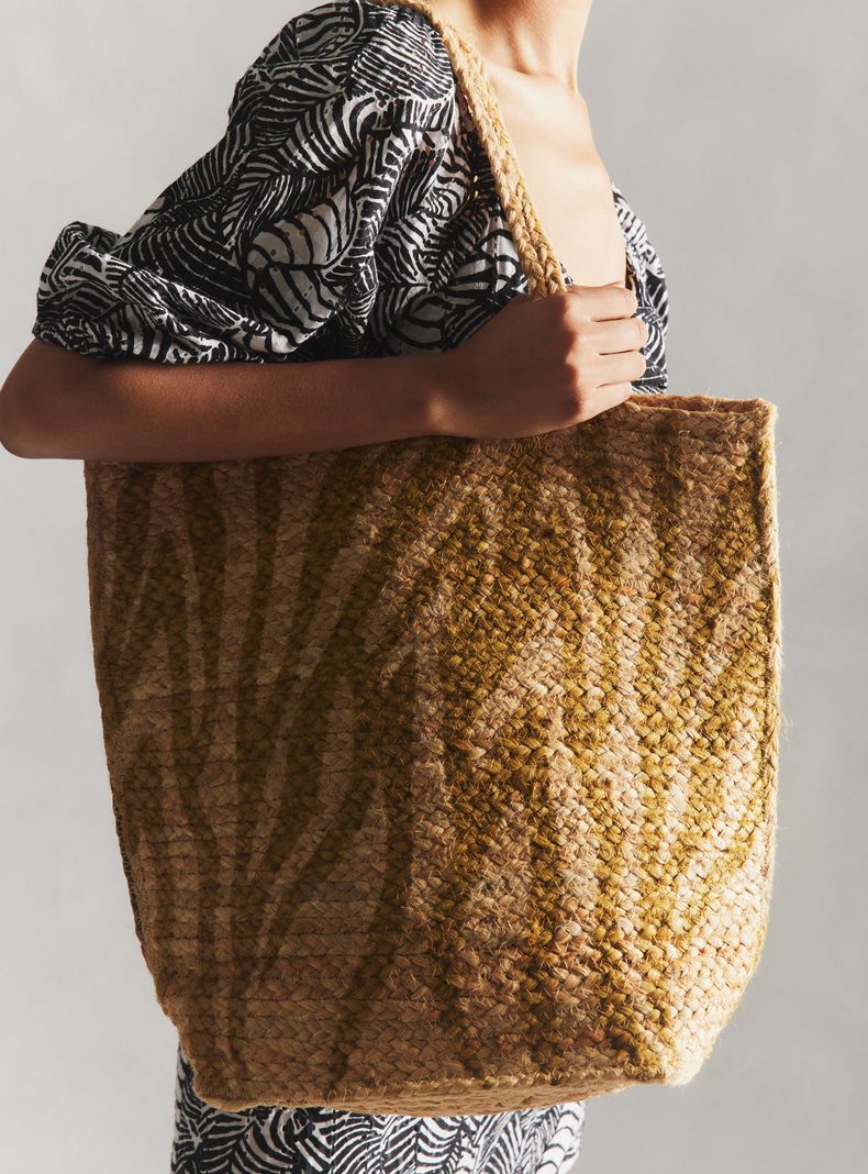 Cartera Totebag de Raffia Estampado-1