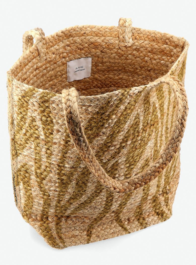 Cartera Totebag de Raffia Estampado-5