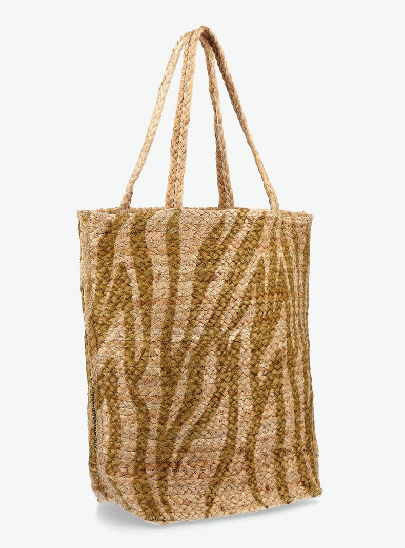 Cartera Totebag de Raffia Estampado-3
