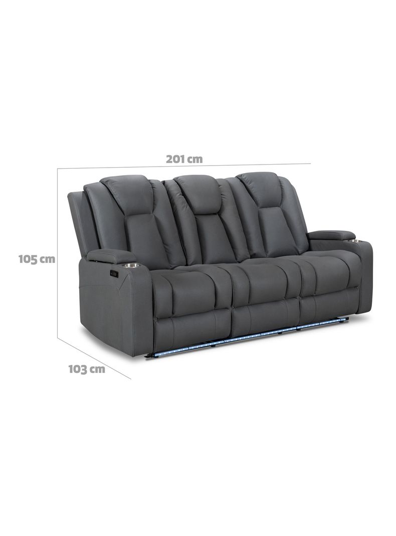 Sofá Reclinable Full Granada 3 Cuerpos Gris-1