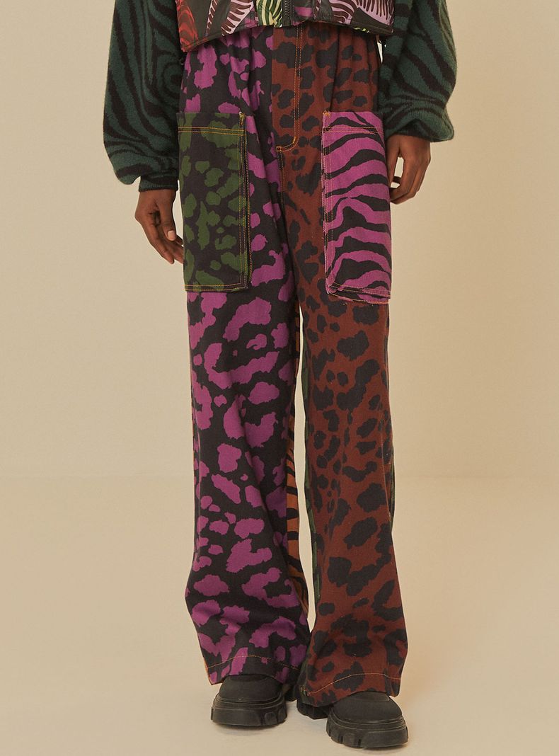 Pantalón de Algodón Mix Animal Print-0